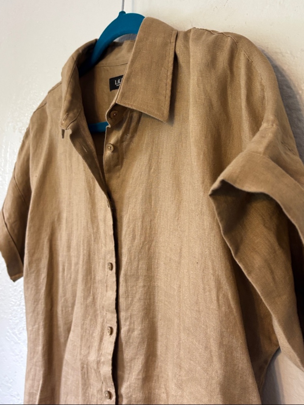 NWT Lauren Ralph Lauren Short-Sleeve Button-Down Point Collar Camp Shirt L - Picture 3 of 13